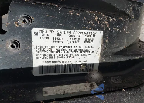 2000 Saturn Sc1 из США, поврежденный, VIN 1G8ZP1287YZ165587